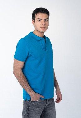 Бирюзовая рубашка ПОЛО мужская